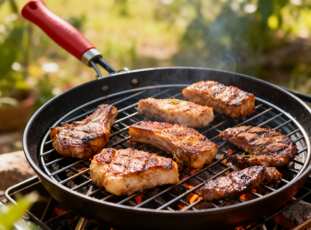 Asadora con parrilla roja