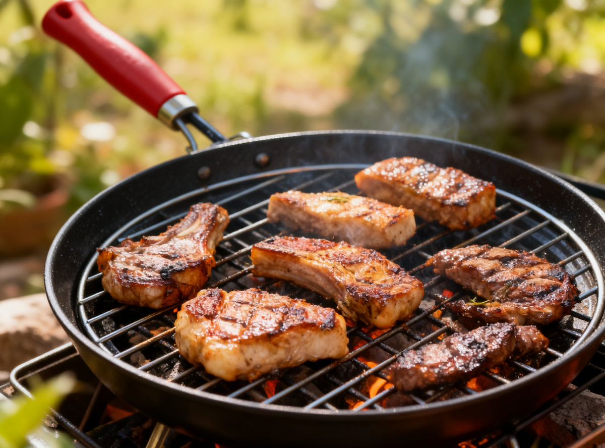 Asadora con parrilla roja