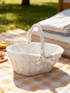 Cesta Mimbre Oval con Asa 38x30x17 cm