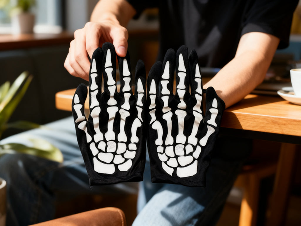 Guantes con Huesos para Halloween