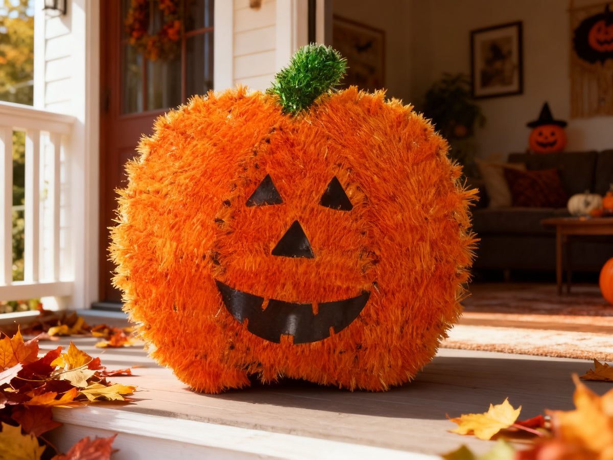 Calabaza Grande de Halloween con Mango Verde