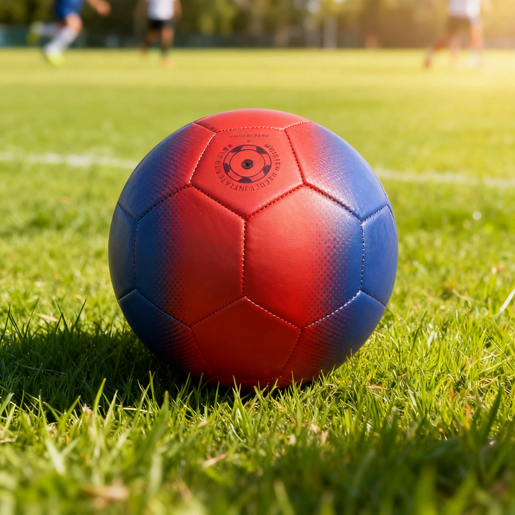 BALÓN MINI AZUL Y ROJO DE FÚTBOL
