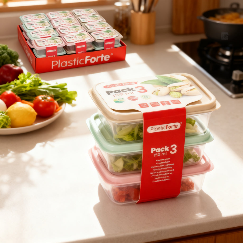Pack 3 Fiambreras Rectangulares 150 ml