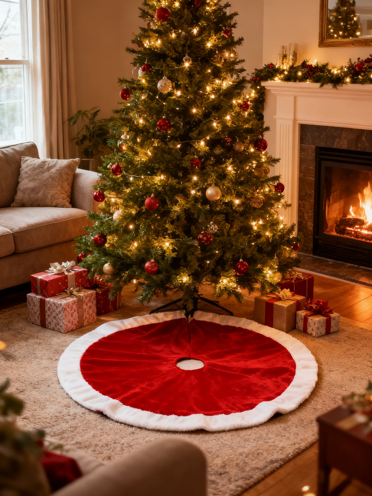 Alfombra Pie Pino D110cm Papa Noel