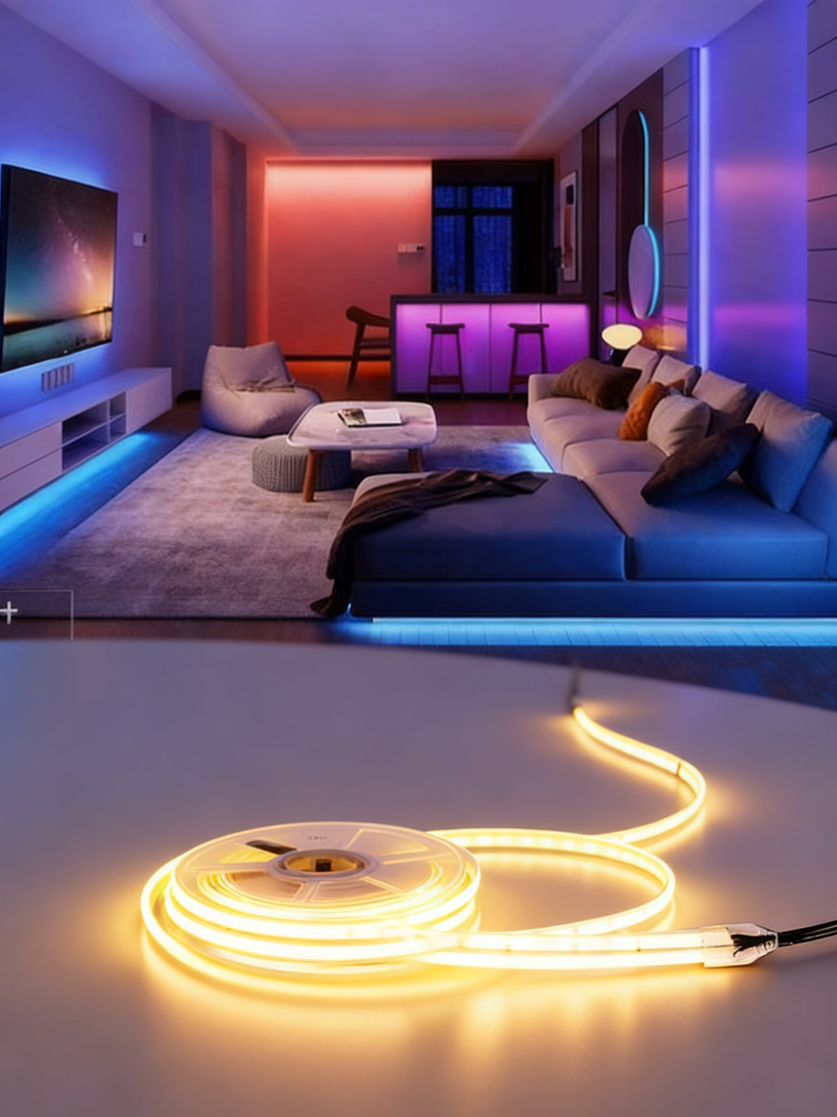 TIRA DE LED NEON RGB MUSICAL 5M CON MANDO Y ADAPTADOR