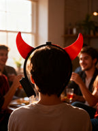 BROCHE CUERNOS CON LUCES HALLOWEEN