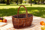 Cesta Mimbre Ovalada Caoba 34x28x18/36 cm