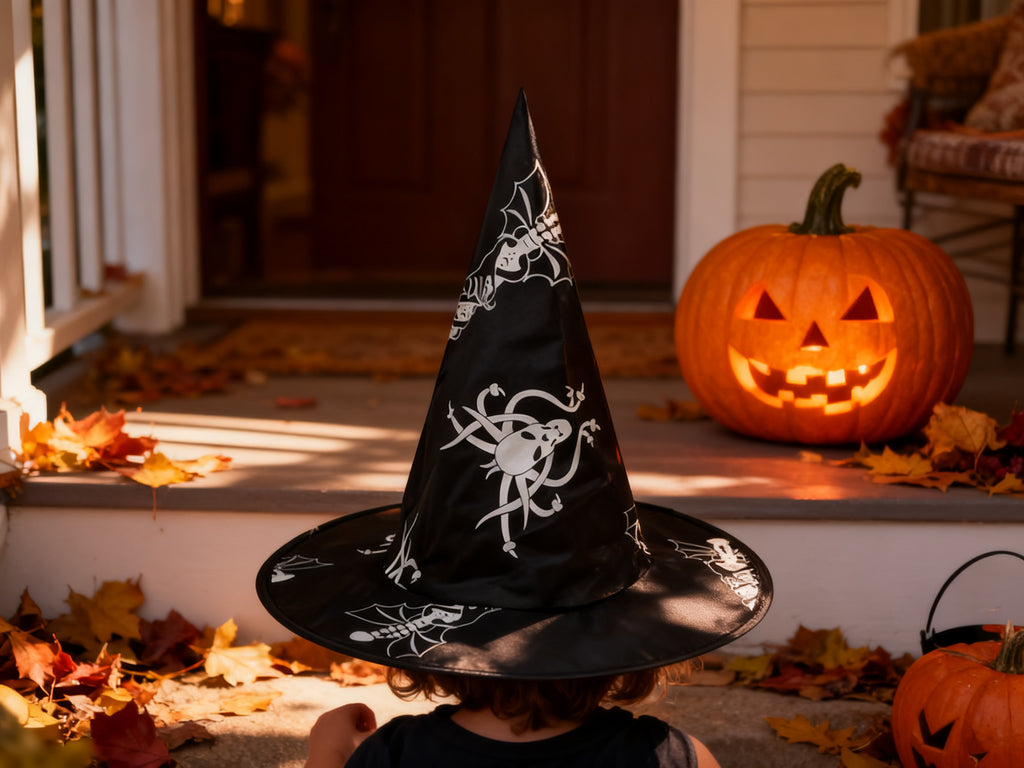 SOMBRERO TRIANGULAR HALLOWEEN DOBLE CAPA 1PC