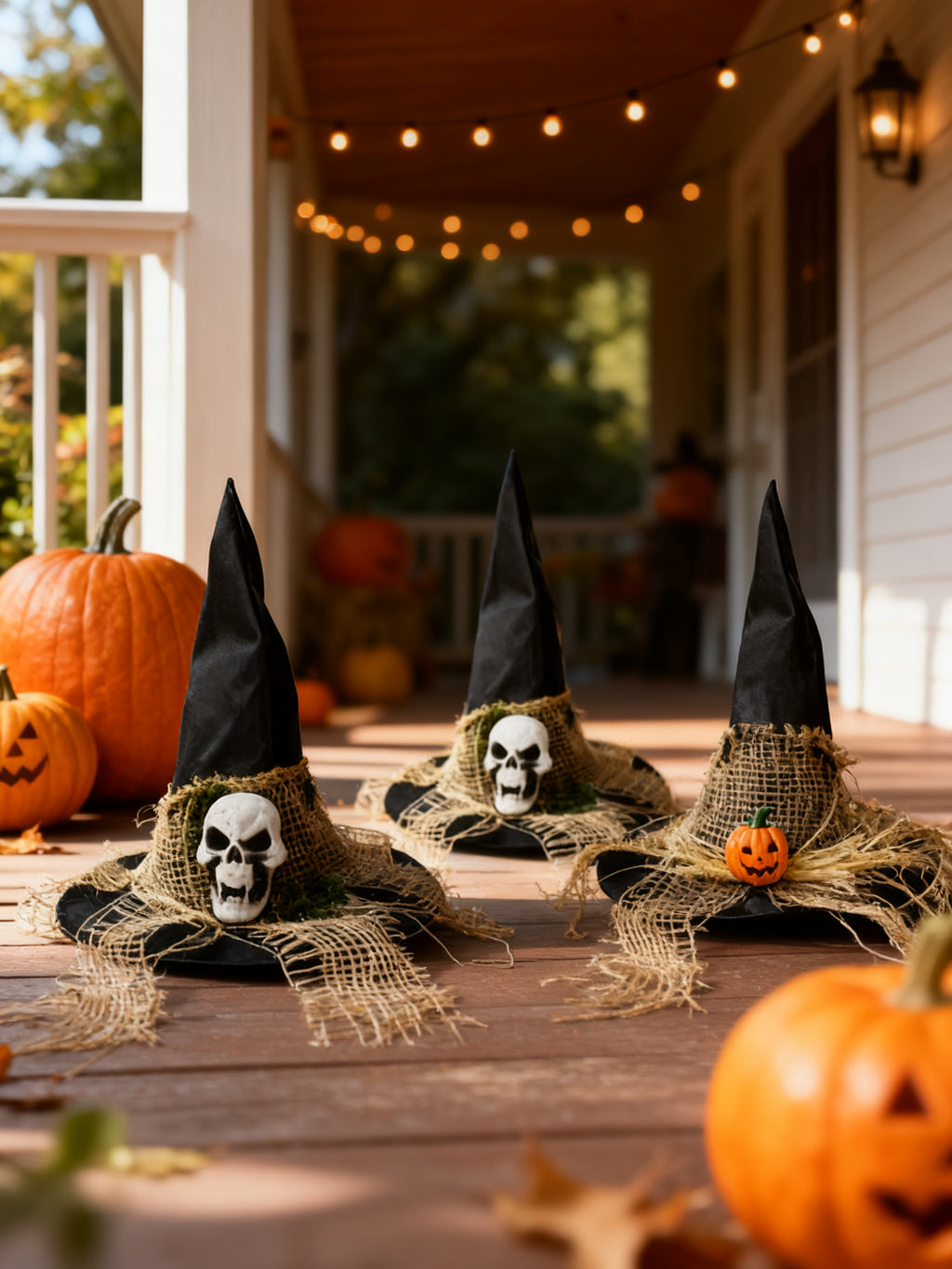SOMBRERO DE BRUJA HALLOWEEN CON CABEZA DE FANTASMA MIXTO
