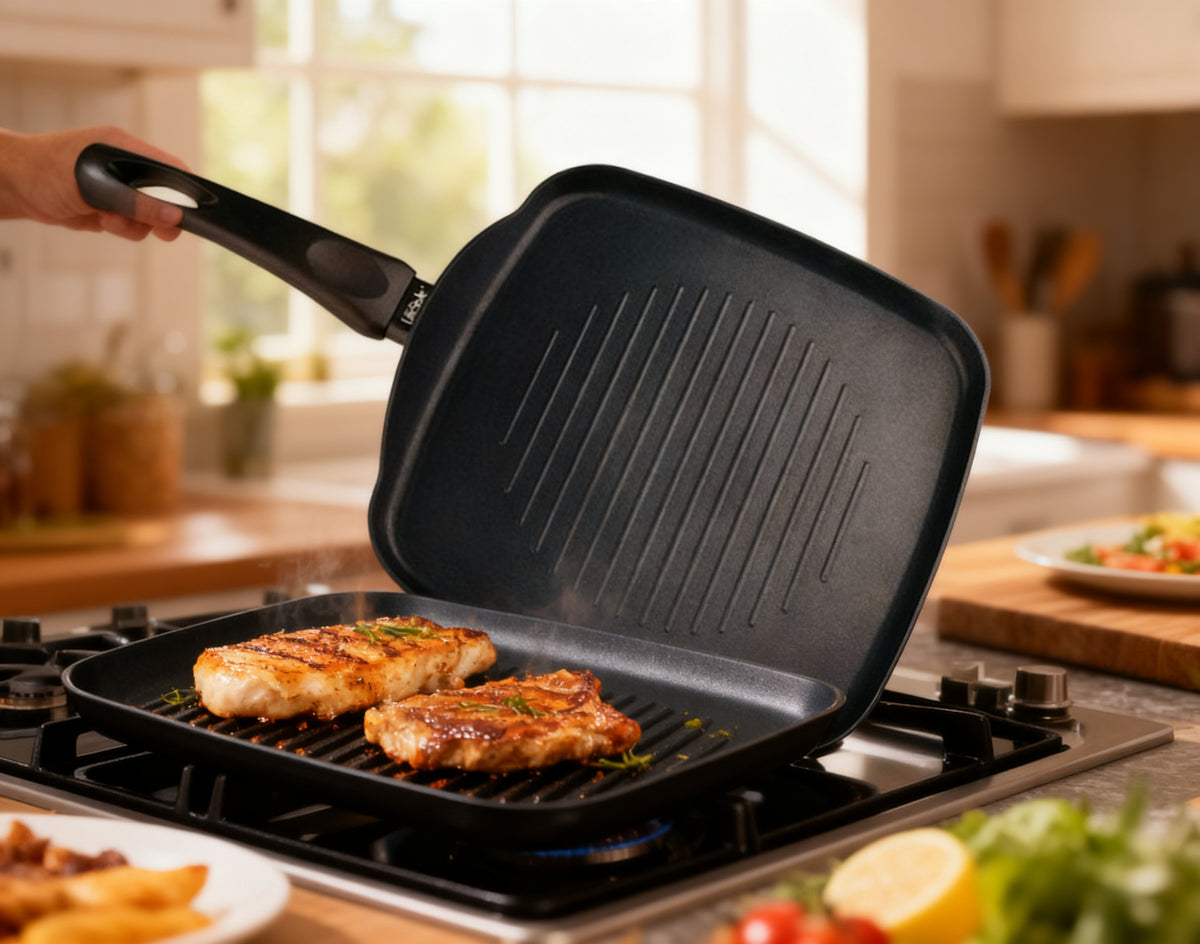 Asadora Aluminio Inducción Grill 27x27 cm