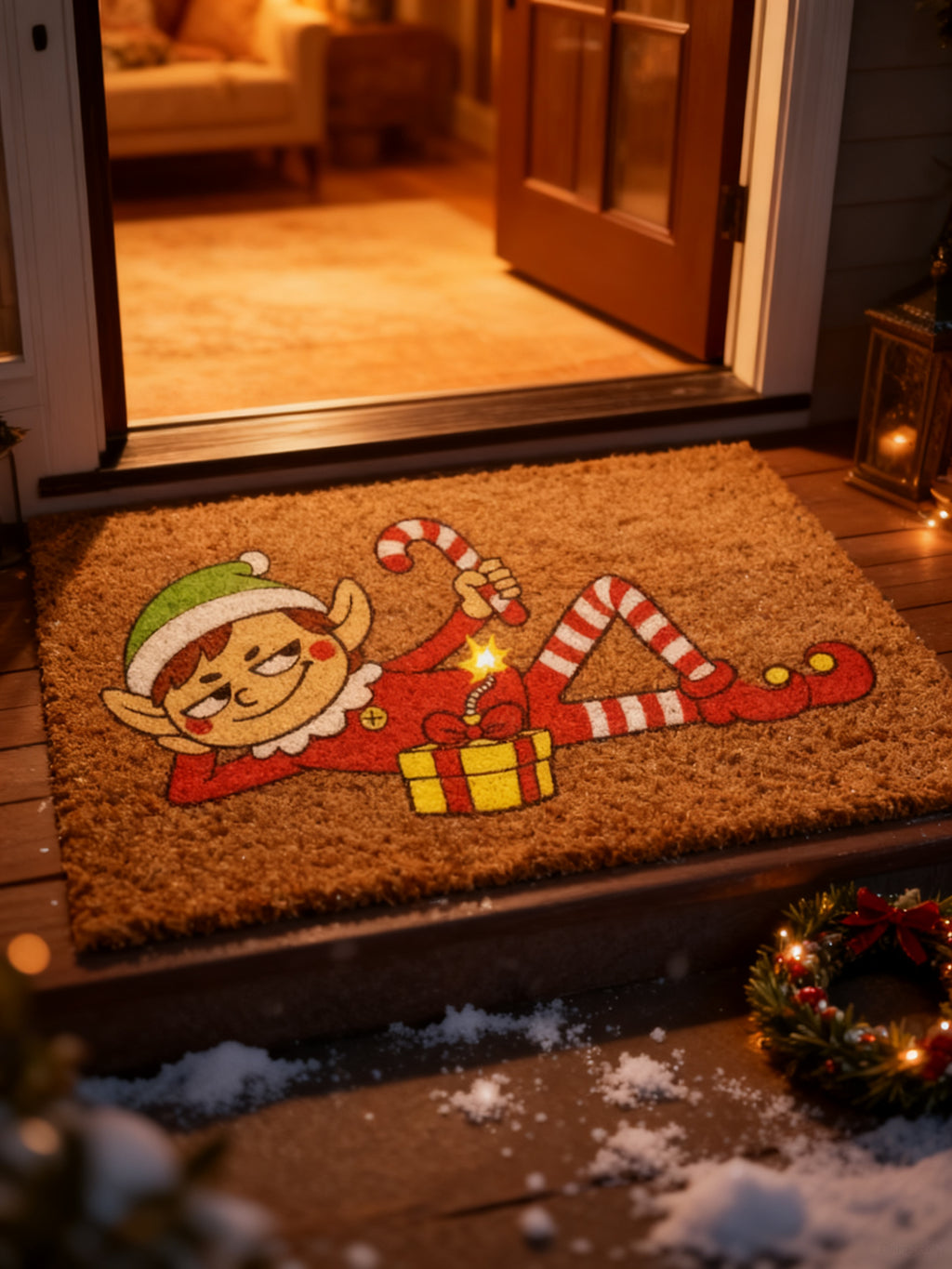 FELPUDO ELFO NAVIDEÑO 40X70 CM
