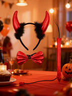 Set de Accesorios Halloween: Lazo, Diadema y Cola