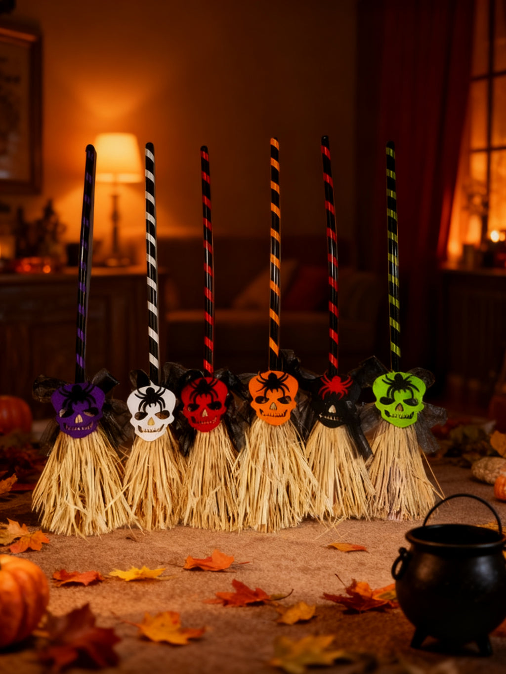 Escoba de Fantasma de Paja para Halloween