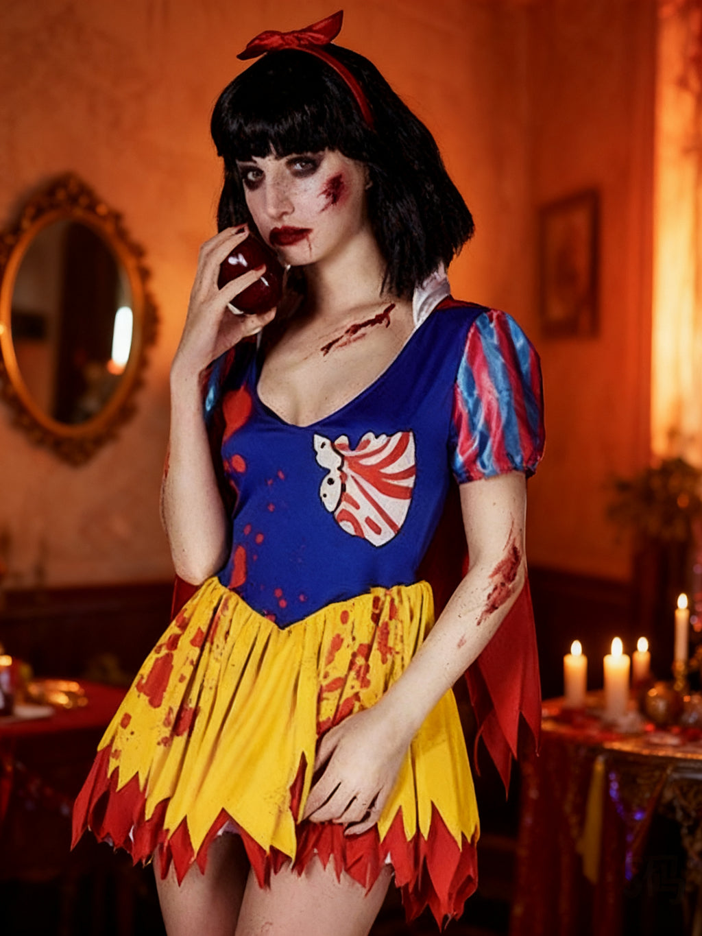 Conjunto de Vestido y Capa Blancanieves Terrorífica