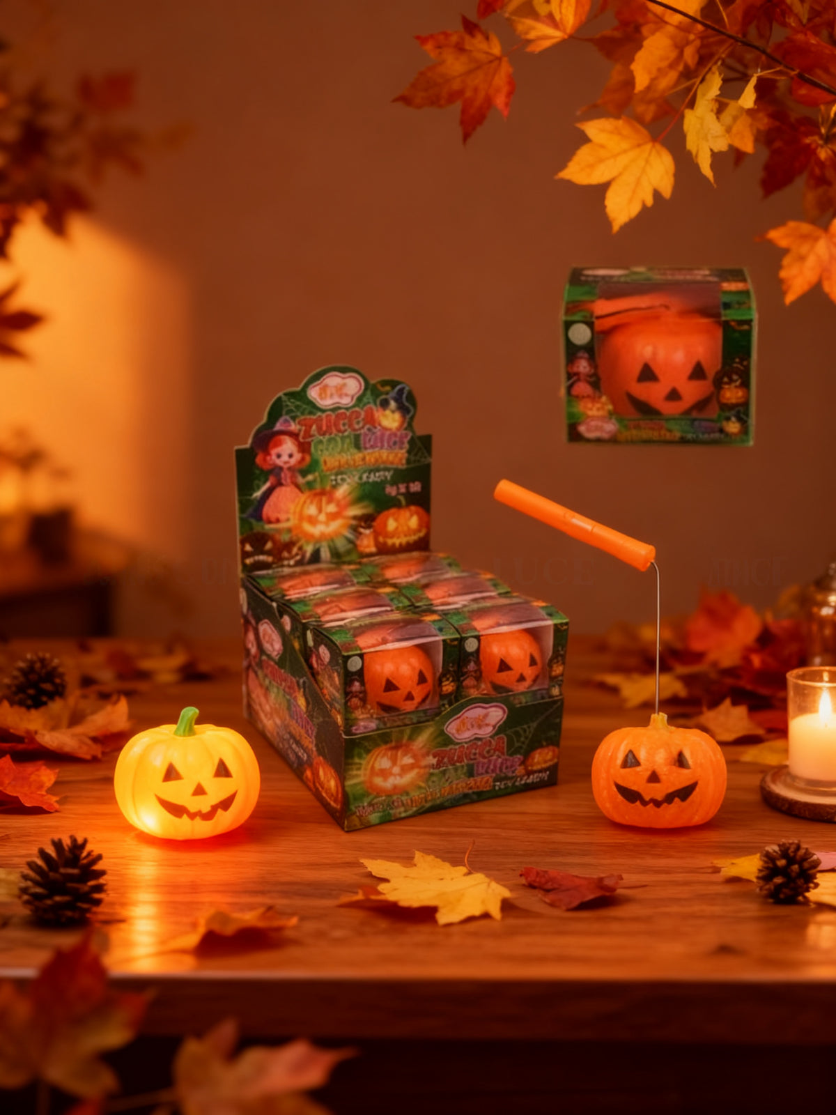 Calabaza Luz Halloween C/12 Unidades