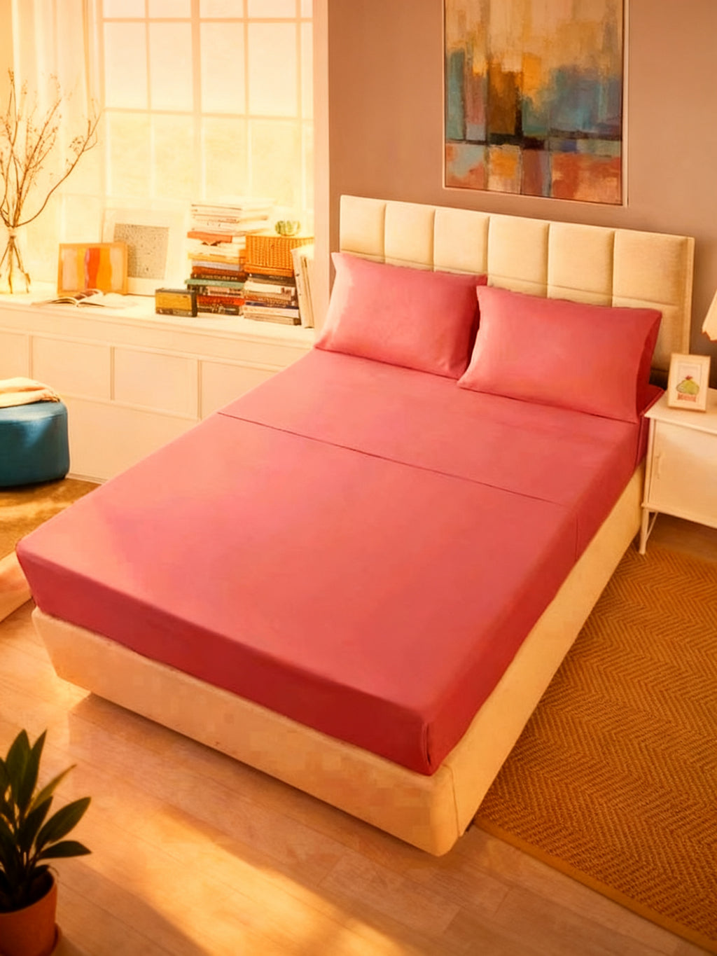 Juego de Sabanas 180cm Rosa