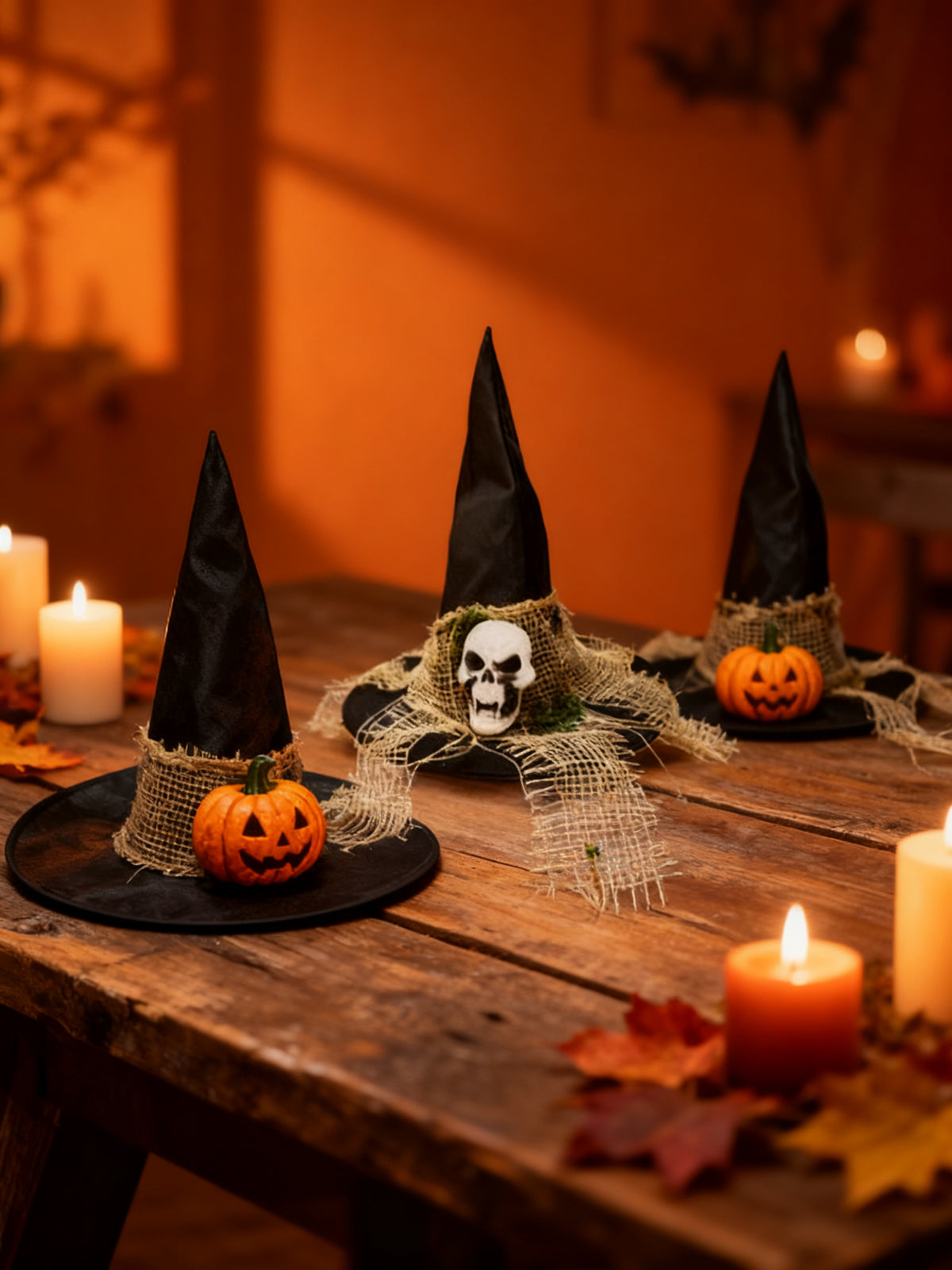 SOMBRERO DE BRUJA HALLOWEEN CON CABEZA DE FANTASMA MIXTO