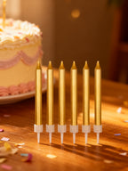 Velas Doradas 7 Piezas para Cumpleaños