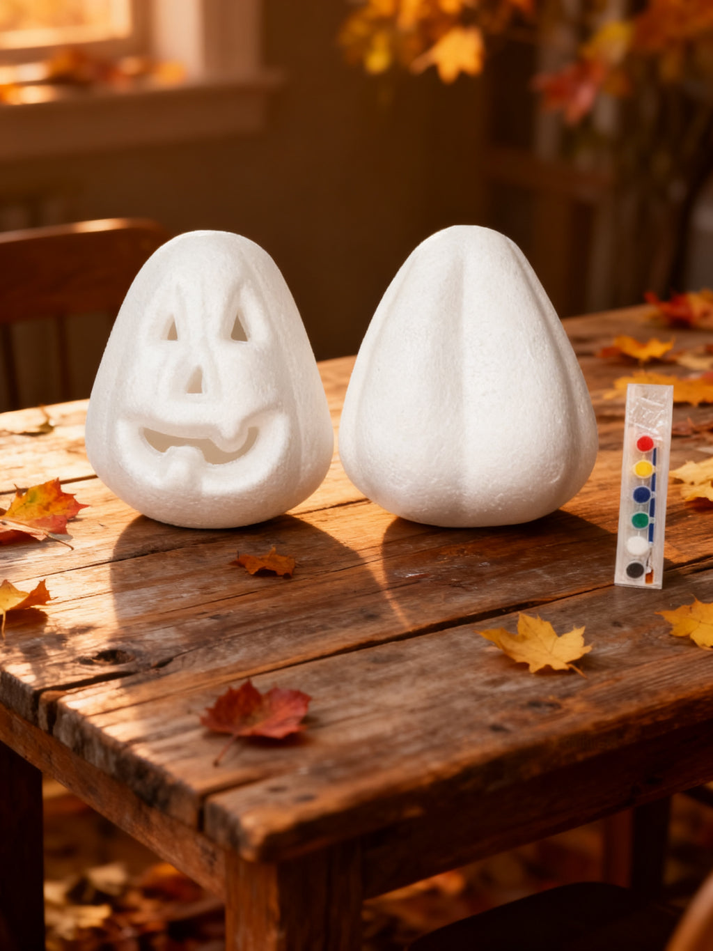 Calabaza Hueca Halloween con Set de Pintura (2 Piezas)