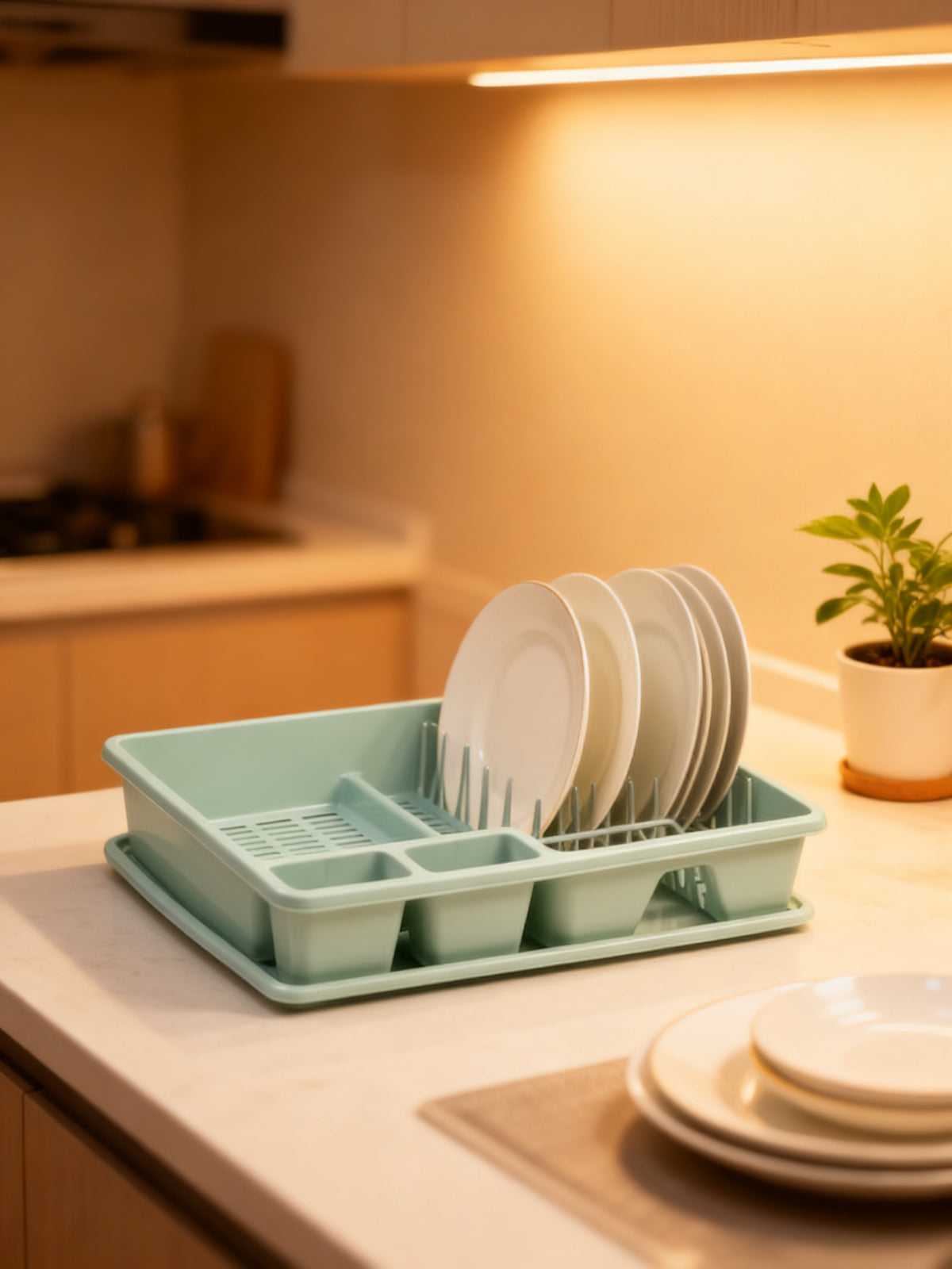 Escurridor de Platos Rectangular Verde