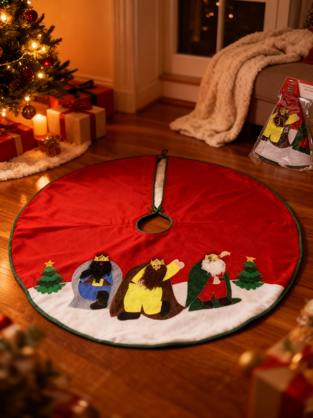Alfombra Pie de Pino Navideña 106cm