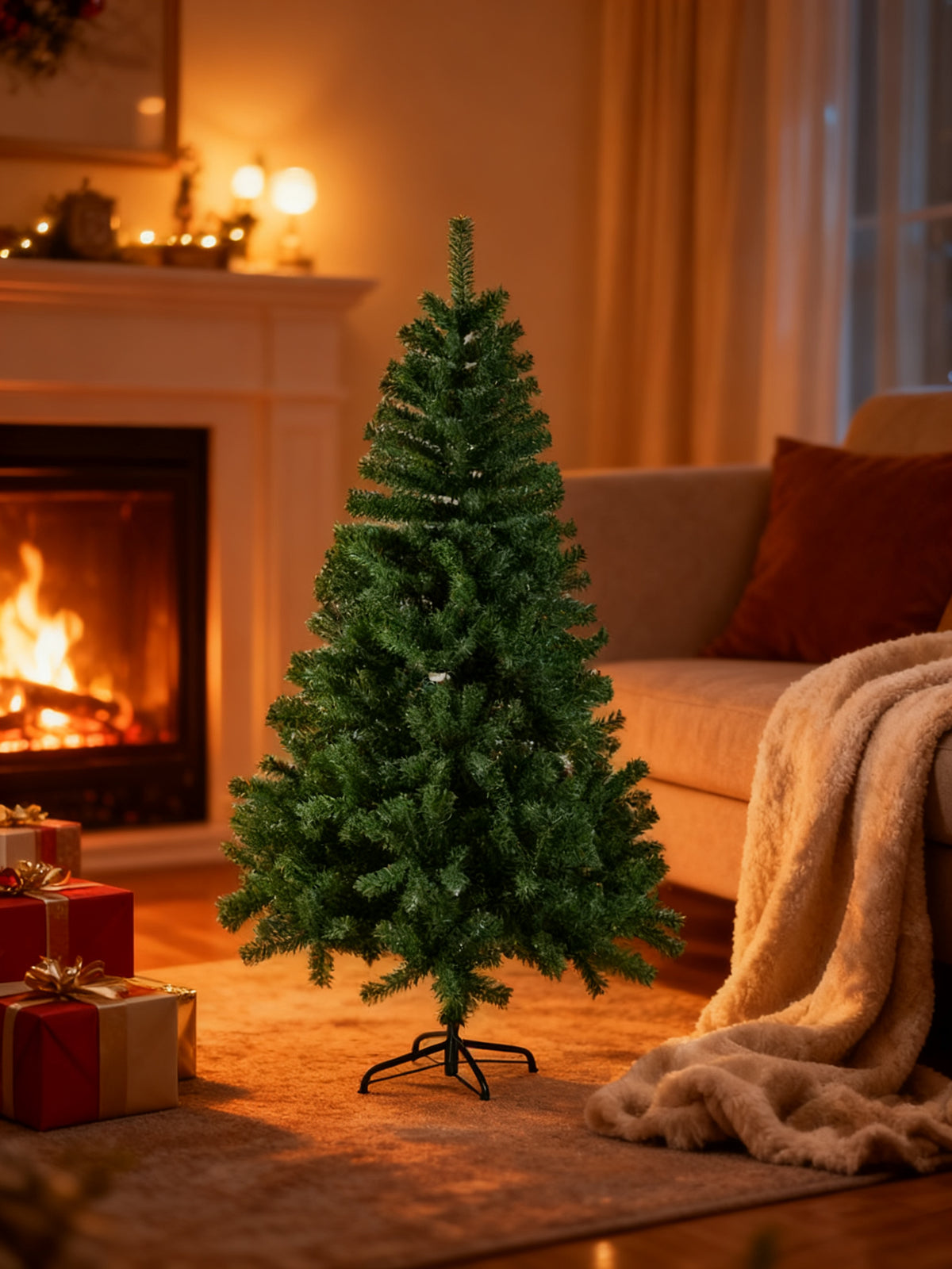 Árbol de Navidad de 60 cm sin luces con base de plástico