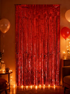 100x200cm Cortina Decorativa Roja