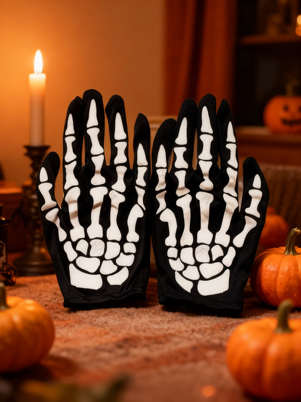 Guantes con Huesos para Halloween