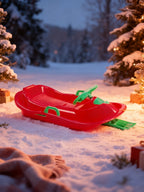 Trineo de Invierno Rojo Pequeño con Asas y Cuerdas