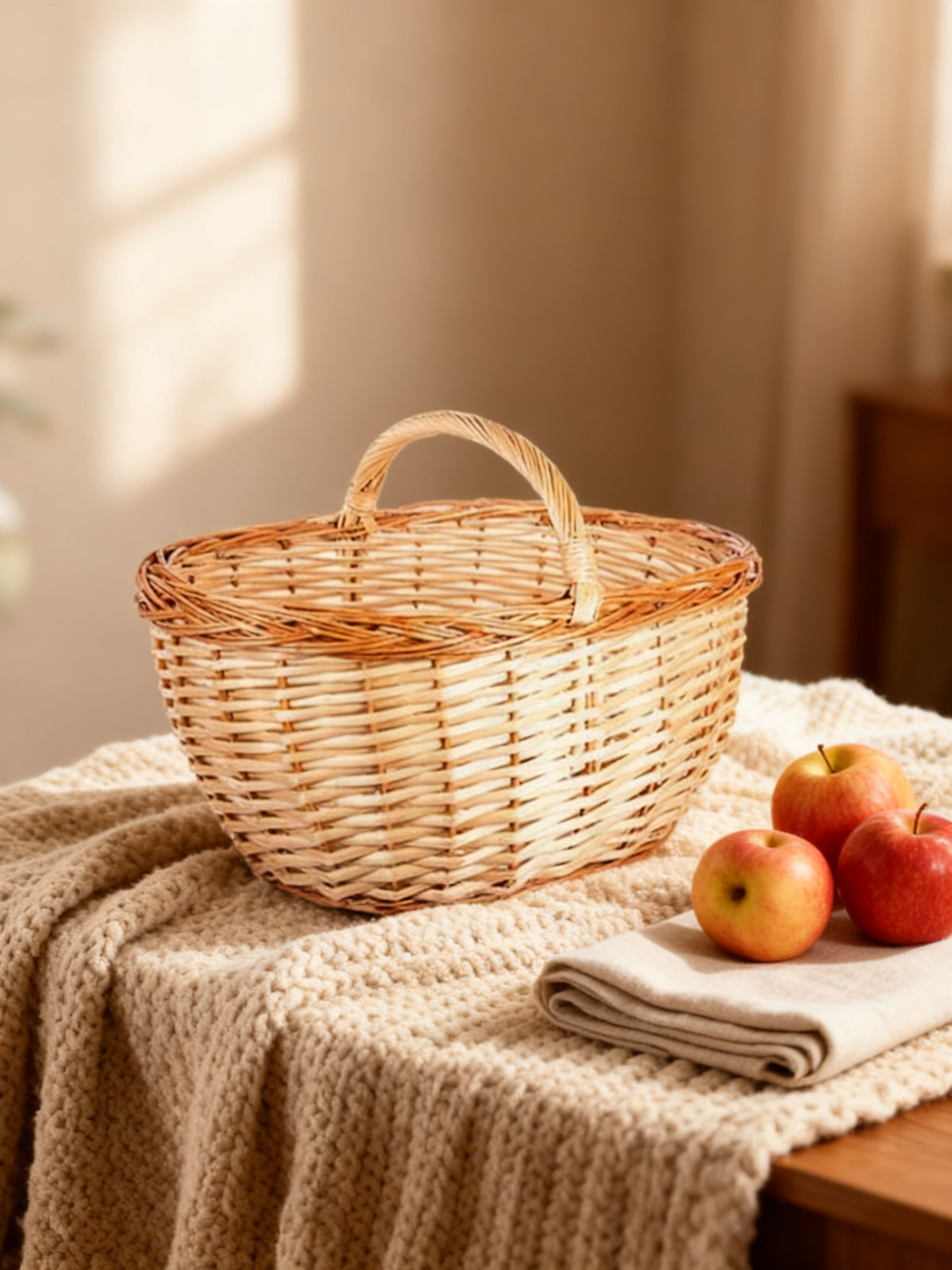 Cesta Mimbre Bicolor 45x33cm