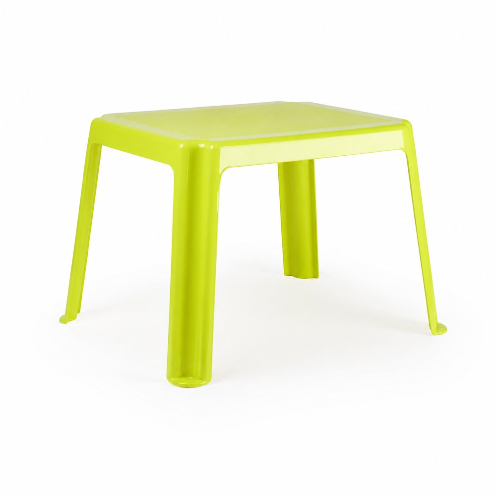 Mesa de plástico de color amarillo lima