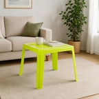 Mesa de plástico de color amarillo lima