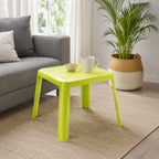 Mesa de plástico de color amarillo lima