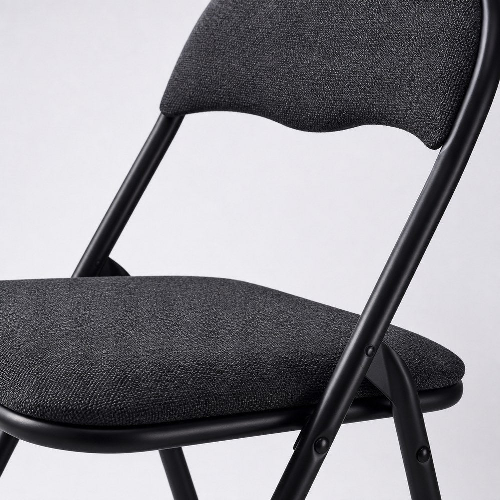 Silla Plegable Acolchada | Marco Metálico y Tela Suave | Salón, Oficina y Terraza