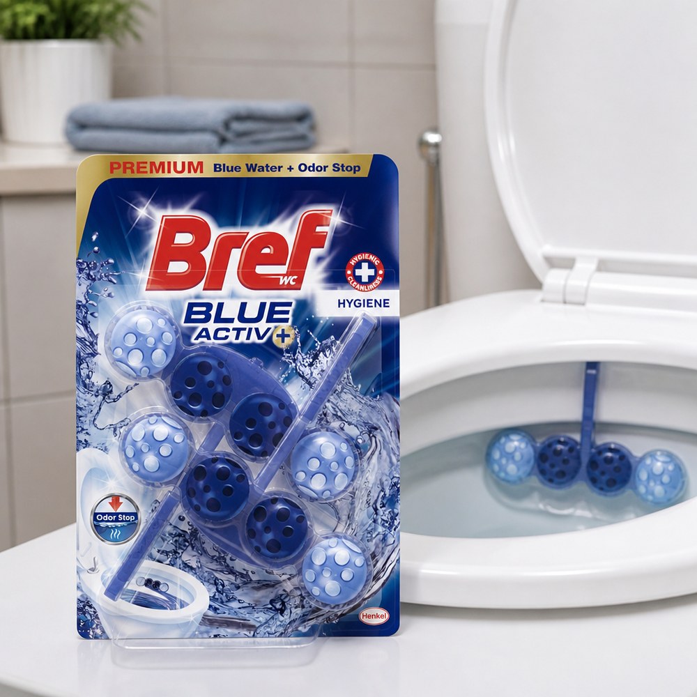 Limpiador para Inodoro Bref Blue Activ+ | Control de Olores y Manchas | Depósito WC