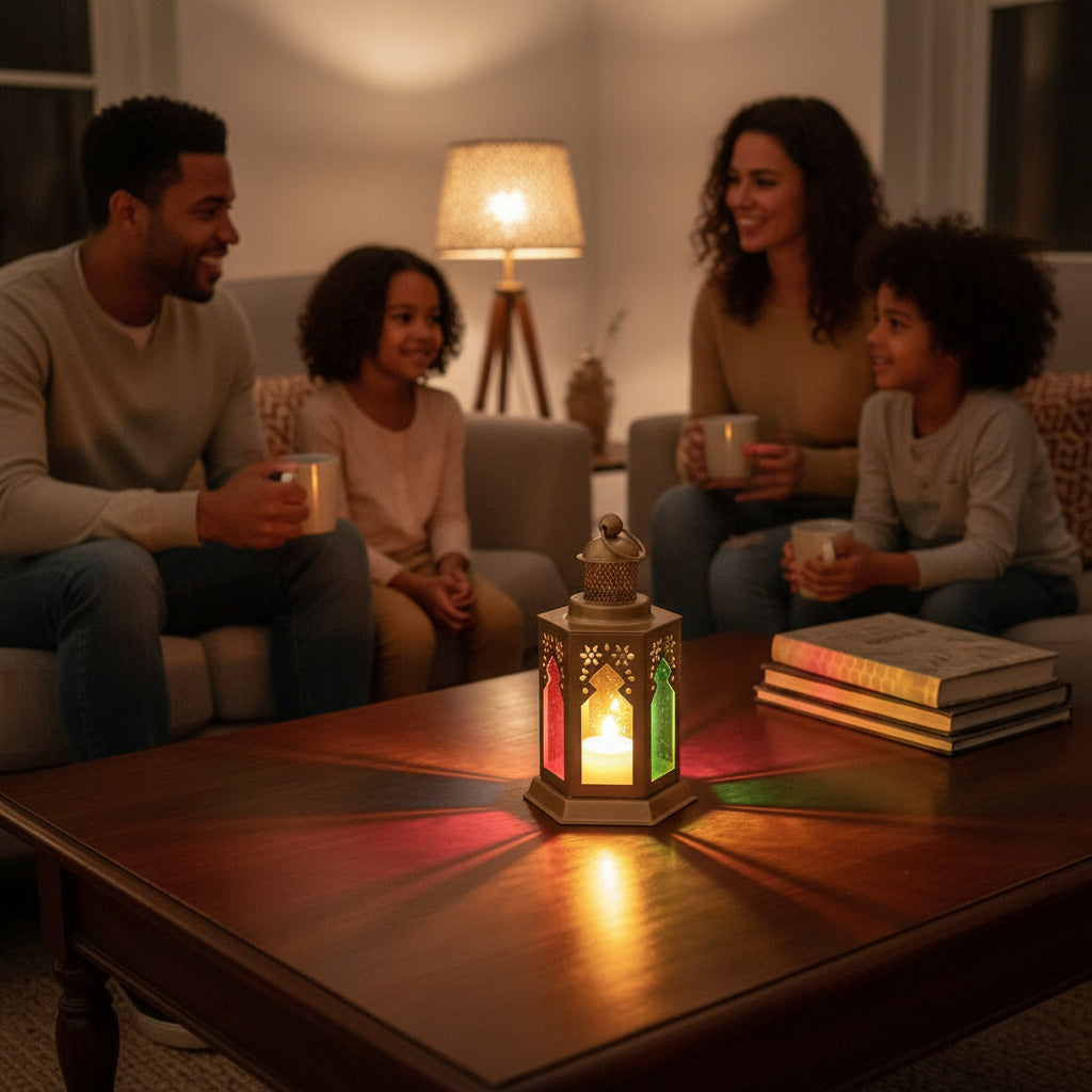 Farol Decorativo Multicolor Hexagonal | Decoración para Hogar y Fiestas