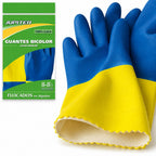 Guantes de Limpieza Bicolor Jupiter | 100% Látex | Talla 8-8½ | Hogar y Profesional