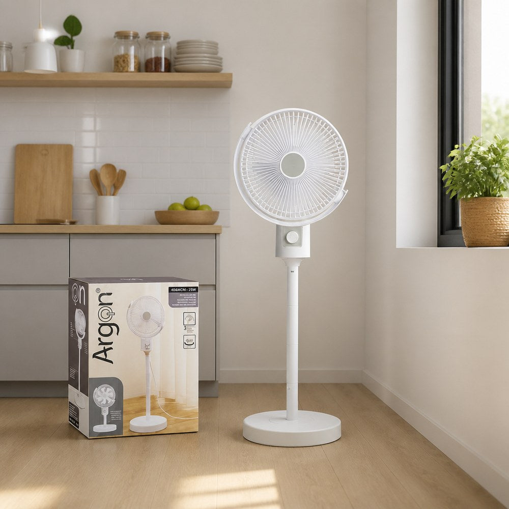 Ventilador de Pie Blanco | Silencioso y Compacto | Hogar y Oficina